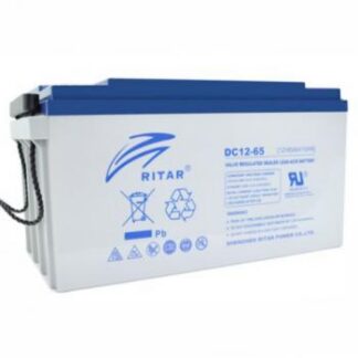 Оловна AGM Deep cycle батерия RITAR (DC12-65), 12V, 65Ah, 350 / 167 /182 mm F5/M8 / F11/M6, За соларни системи