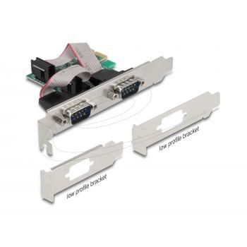 Delock PCI Express х 1 карта към 2 x сериен порт RS-232 мъжки, Low Profile