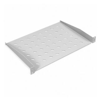 Рафт за комуникационен шкаф / 1U / 19`` / 486x400x44 mm / 30 kg / Сив / Вентилационни отвори
