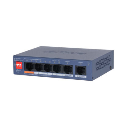 Мрежово устройство управляем комутатор/switch DAHUA CS4006-4ET2GT-60 / 6-порта / 4x PoE / 60W / Cloud Managed / Гигабитови uplink портове