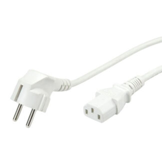 Захранващ кабел за компютър / 1.8 m / IEC C13 – Schuko / 10A / 220V / 3x0.75 mm² / Бял / Bulk packaging