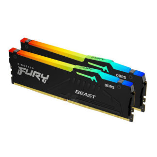 Оперативна памет Kingston FURY Beast Black RGB 32GB (2x16GB) DDR5 5600MHz CL40 / 32GB (2x16GB) / DDR5 / 5600 MHz / CL40-40-40 / UDIMM / Black / RGB