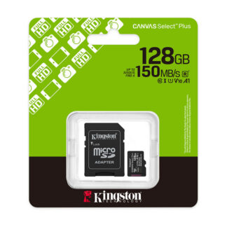 Преносима MicroSD карта памет KINGSTON microSD / 128GB / Class 10 U1 / 150 MB/s / A1 / + SD адаптер
