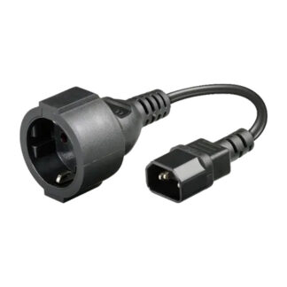 Захранващ кабел Lanberg IEC 320 C14 → Schuko F / 10A / 20 cm / 3x1.5 mm² / Черен