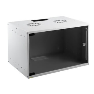 Комуникационен шкаф LANDE SOHO 7U / 19``/ 535x400x350 mm / Сив / Стъклена врата