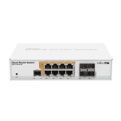 Управляем комутатор MikroTik CRS112-8P-4S-IN / 8x Gigabit PoE / 4x SFP / 400 MHz / 128MB RAM / RouterOS L5