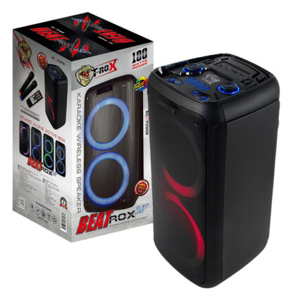 Караоке аудио колона ROXPOWER T-ROX BEATROX SVP / 100W / 2 безжични микрофона / 12V 7.5Ah батерия