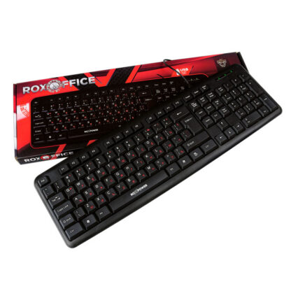 Компютърна клавиатура ROXPOWER ROXOFFICE K-365 / Кабелна / USB 2.0 / 107 бутона / Тихи бутони