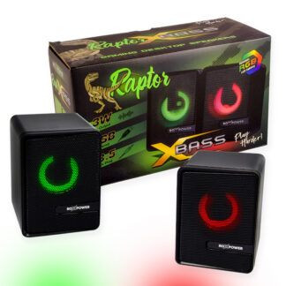 Аудио колони 2.0 ROXPOWER RAPTOR X-BASS / 2.0 / USB + 3.5mm / RGB / Пасивна бас мембрана
