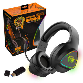 GAMING Безжични слушалки ROXPOWER T-ROX ST-GH709W / 2.4GHz / USB приемник / 50mm драйвери / 1000mAh