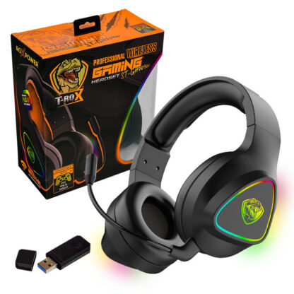GAMING Безжични слушалки ROXPOWER T-ROX ST-GH709W / 2.4GHz / USB приемник / 50mm драйвери / 1000mAh