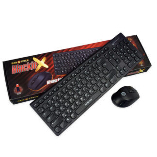 Комплект безжична компютърна мишка и клавиатура RoxOffice Blackie X / 2.4 GHz / USB приемник / Ергономичен дизайн