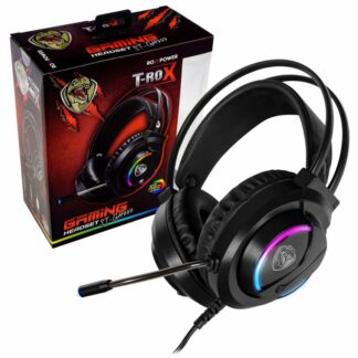 GAMING Слушалки за компютър с микрофон ROXPOWER T-ROX STGH707 / RGB / 3.5mm + USB / Вграден микрофон