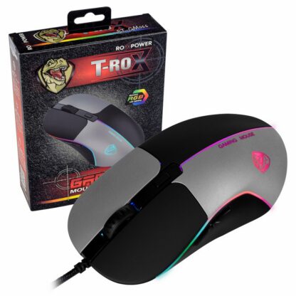 Гейминг компютърна мишка ROXPOWER T-ROX STGM066 / Оптична / 800-6400 dpi / USB 2.0 / 7 бутона / RGB