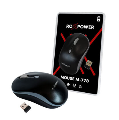 Безжична компютърна мишка ROXPOWER M-778 / Оптична / 800-1200 dpi / USB приемник 2.4 GHz / 1x AA