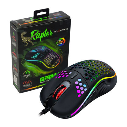 Гейминг компютърна мишка ROXPOWER RAPTOR GM-18 / Оптична / 800-6400 dpi / USB 2.0 / 7 бутона / RGB / Паракорд кабел