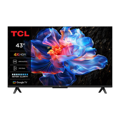 SMART Телевизор TCL LED 43P6K / 43`` / 4K UHD / LED / 3840x2160 / Google TV / 3x HDMI / USB / Bluetooth / Wi-Fi / Черен