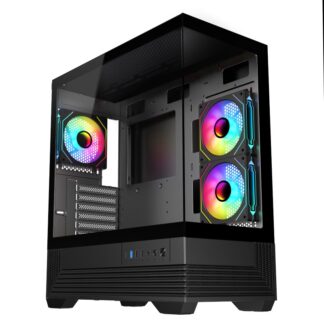 Компютърна кутия Trendsonic Gaming Dark Reaper VG-DR3F / ATX / 3x ARGB вентилатора / Закалено стъкло / USB-C