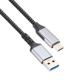 Кабел USB 3.2 VCOM USB-A - USB Type-C / 1 m / Зареждане до 3A / Плетен
