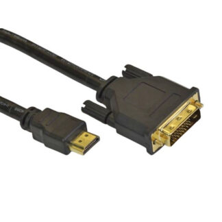 Кабел VCOM DVI-D 24+1 DualLink - HDMI M / 1.8 m / Позлатен