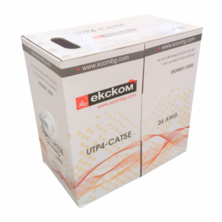 Мрежов кабел UTP Cat5e / 305 m / 24AWG / Меден / PVC / Сив