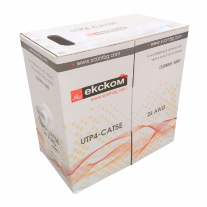 Мрежов кабел UTP Cat5e / 305 m / 24AWG / Меден / PVC / Сив