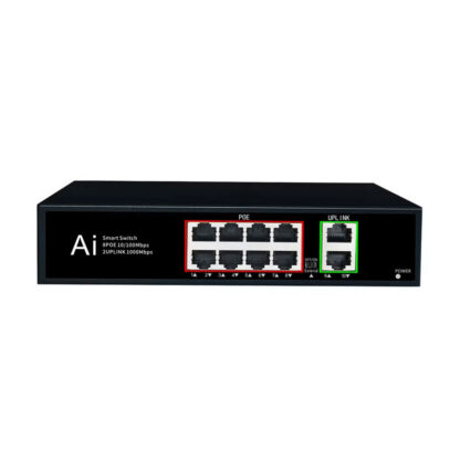 Мрежово устройство комутатор 10/100 / 8x PoE порта / 2x Gigabit Uplink / 120W / 250m Extend / IEEE802.3af/at / 5.6 Gbps