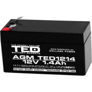 Оловна батерия TED ELECTRIC, 12V / 1.4 Ah-98/43,5/53 mm AGM