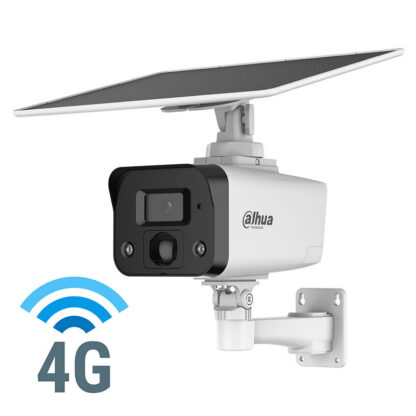 Камера за видеонаблюдение Dahua булет IPC-HFW2441DG-4G-SP-B-0360B / 4MP / 2560x1440 / 3.6mm / 4G LTE / соларен панел / Smart Dual Light / PIR / IP67 / бяла
