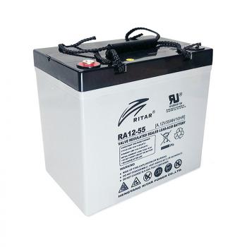 Оловна AGM Deep cycle батерия RITAR (DC12-55), 12V, 55Ah, 229 / 138 /211 mm F15/M6 / F11/M6, За соларни системи