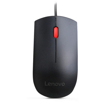 Компютърна мишка с кабел Lenovo Essential 4Y50R20863 / USB / оптична / 1600 dpi / 3 бутона / симетричен дизайн / черна
