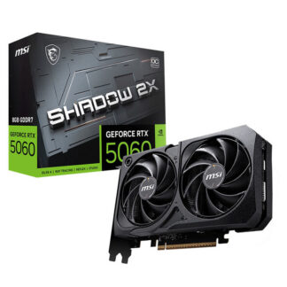 Видео карта MSI GeForce RTX™ 5060 8G SHADOW 2X OC MAX / NVIDIA Blackwell / 8GB GDDR7 / 128-bit / PCI-E 5.0 (x8) / 3x DisplayPort 2.1b + HDMI 2.1b / 197 x 120 x 40 mm / черен