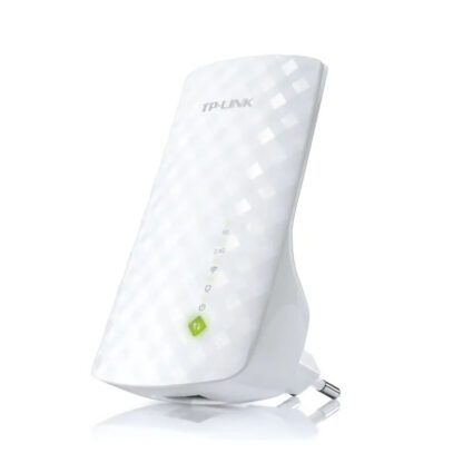 Wi-Fi удължител на обхват TP-Link RE200 AC750 / Dual-Band / Wi-Fi 5 (802.11ac) / 300 Mbps (2.4 GHz) + 433 Mbps (5 GHz) / 1x 10/100 Mbps / 3 вътрешни антени / бял