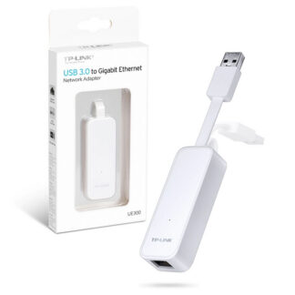 Мрежов адаптер TP-Link UE300 USB 3.0 към RJ45 Gigabit / USB 3.0 / 10/100/1000 Mbps RJ45 / чипсет RTL8153 / бял