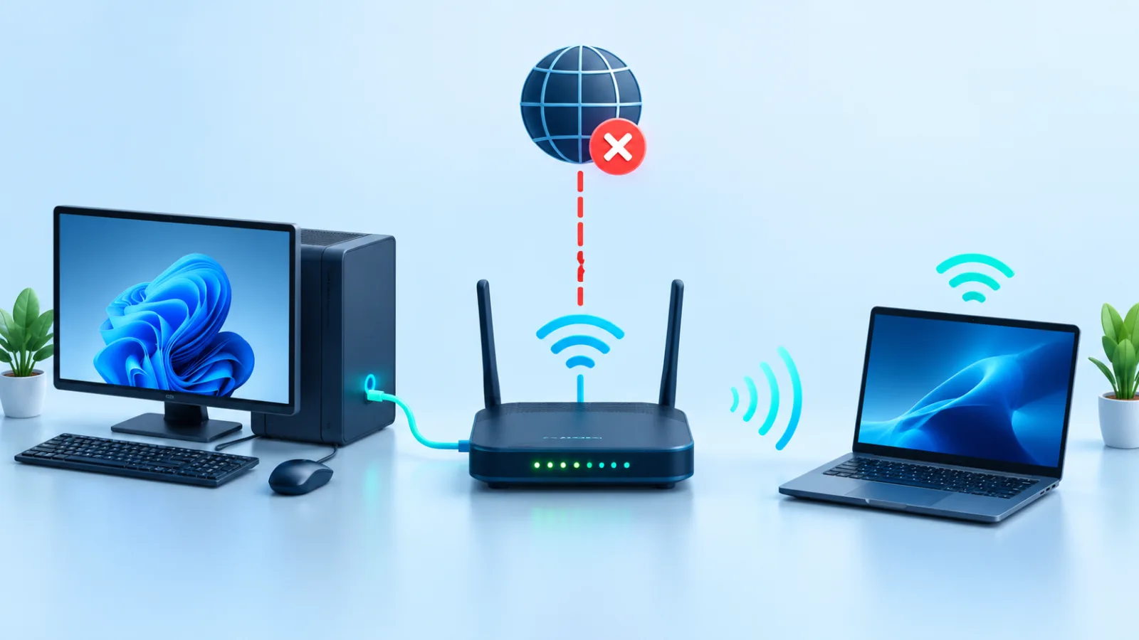 Диагностика на прекъсната Wi-Fi и кабелна интернет връзка