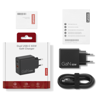 LENOVO DUAL 65W USB-C ADAPT BK