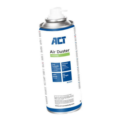 Почистващ спрей ACT AC9501 / сгъстен въздух / 400 ml / за клавиатури, монитори и електроника / бял