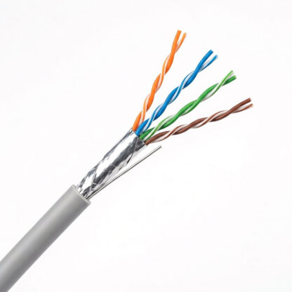 Кабел FTP Lan Cat.5 AWG BC L / меден / UV защита / сив