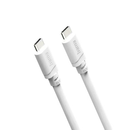 Кабел Hama USB-C към USB-C / 2 м / USB 2.0 / 480 Mbit/s / 3 A / 60 W / бял