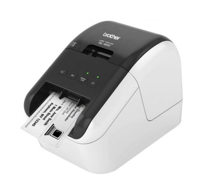 Етикетен принтер Brother QL-800 / QL800YJ1 / термо-директен / USB 2.0 / до 62 mm ширина / 300x600 dpi / 148 mm/s / черно-бял