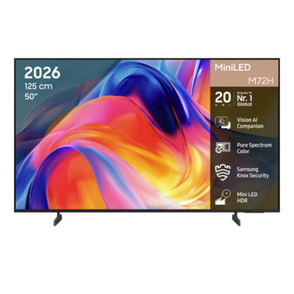 Телевизор Samsung Mini LED M72H UE50M72H / 50`` (125 см) / 4K UHD (3840x2160) / 50 Hz / Smart TV Tizen / DVB-T2/C/S2 / Черен